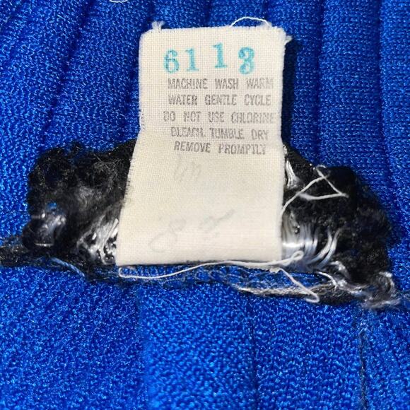 Vintage 1970's Threads by Jerrie Lurie Mod Cobalt Blue Dress Size 14 - Picture 8 of 8